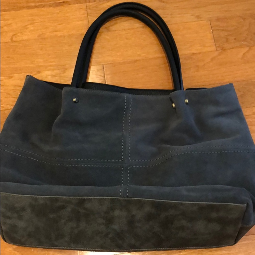 Suede and leather tote bag from Japan
